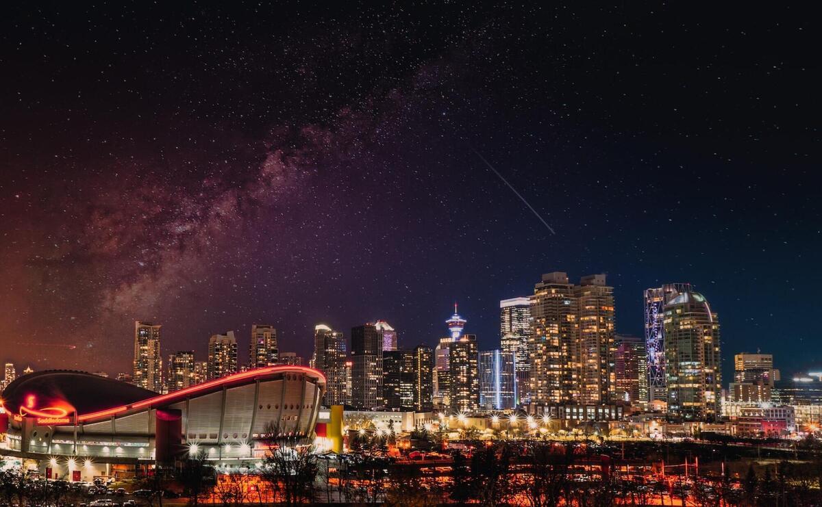 Night sky of Calgary, Alberta.