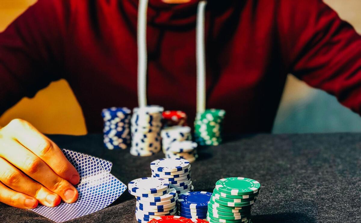 Poker chips on the table.