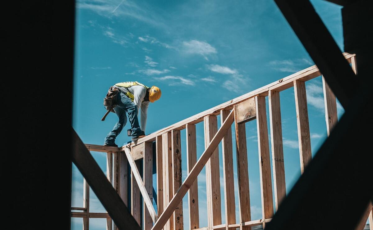 A man is building a house.