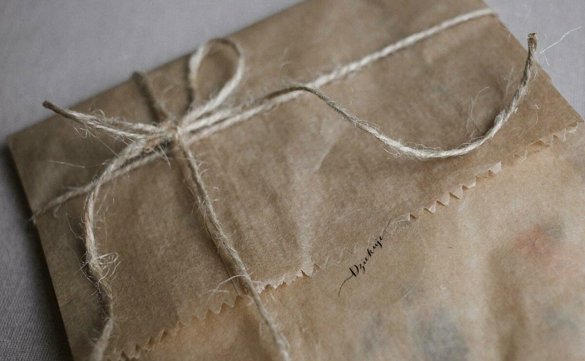 Closeup photo of a brown paper bag