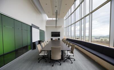 Simple and modern meeting room.