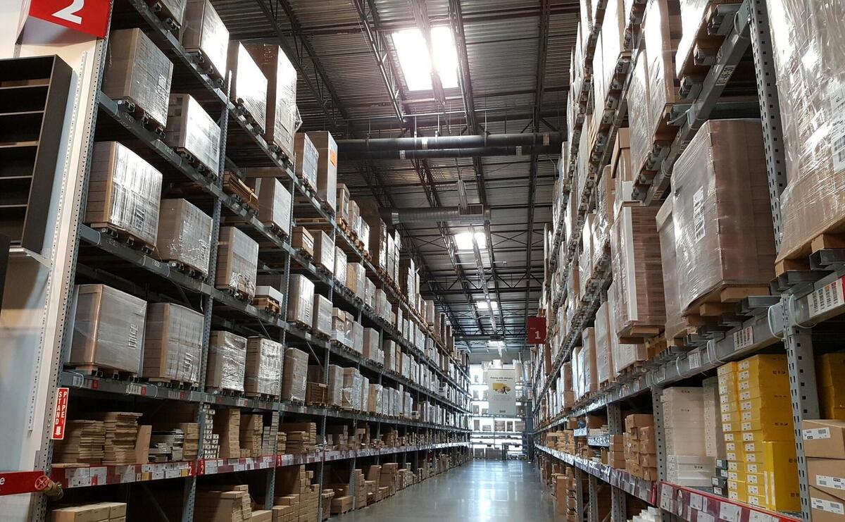 A big warehouse from inside.