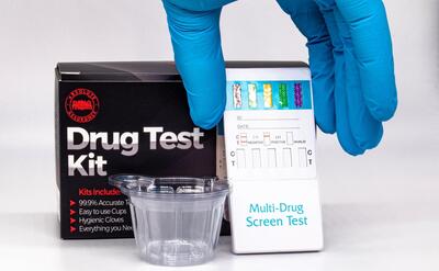 A drug test kit box.